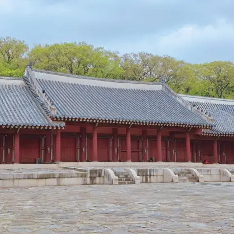 Traditional architecture at Jongmyo Shrine in central Seoul