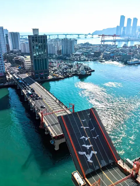 Yeongdo drawbridge from above