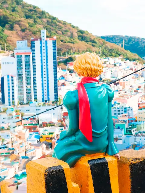 The Little Prince statue overlooking Gamcheon Culture Village