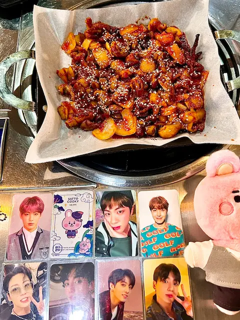 Grilled gopchang with Jungkook photocards