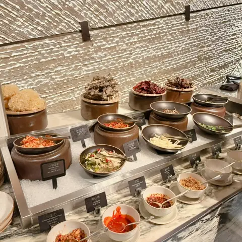 Traditional Korean side dishes buffet at Four Seasons Seoul