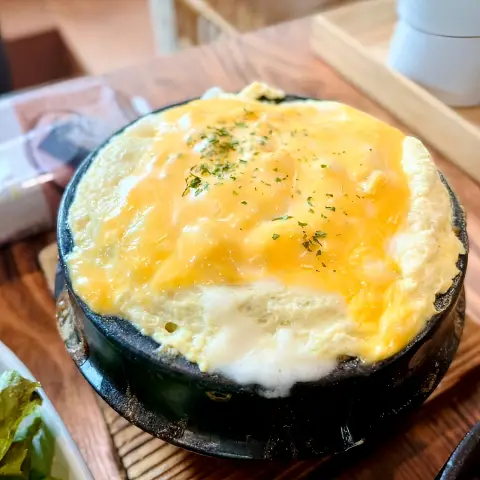 Fluffy steamed egg with cheese at Ilpyeon Jangeo Hongdae