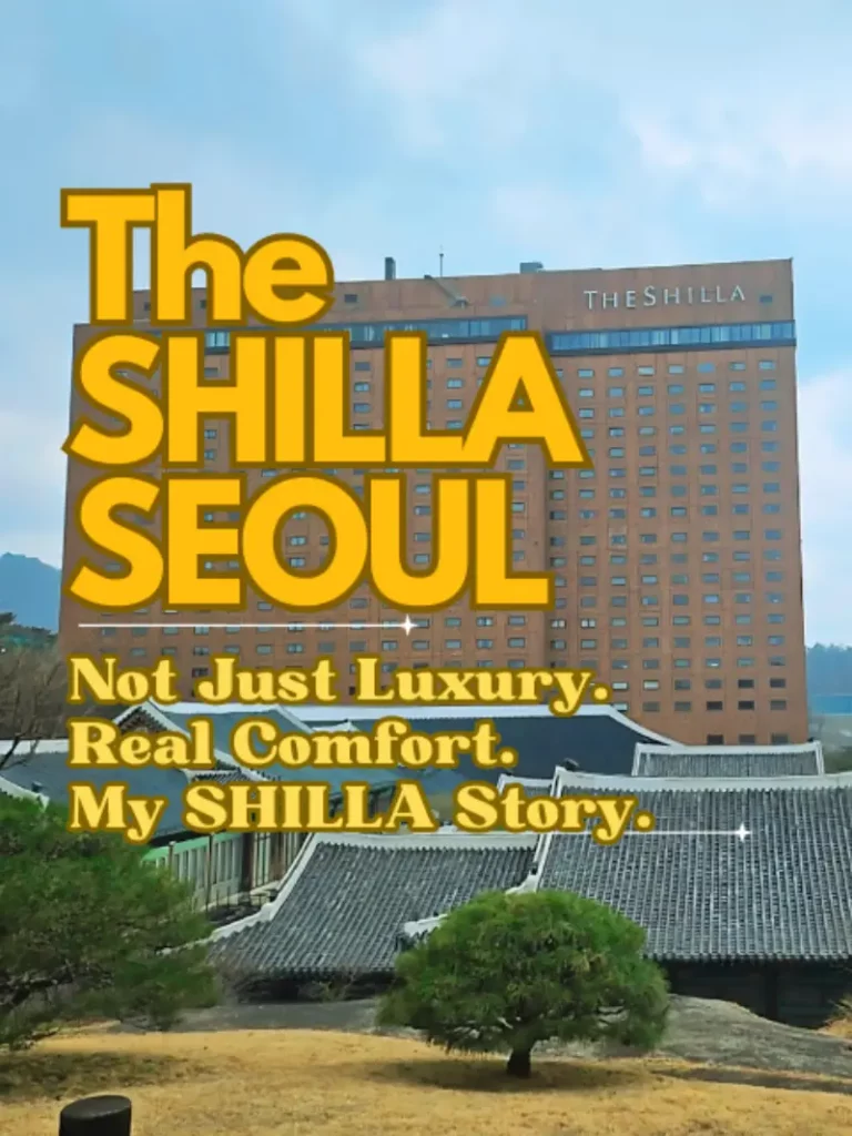 THE SHILLA Seoul Review blog thumbnail with hotel facade and text
