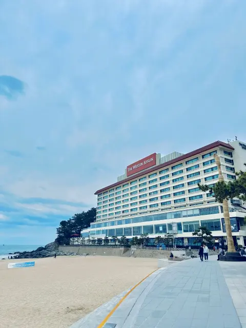 Westin Josun Busan exterior view from the beachside
