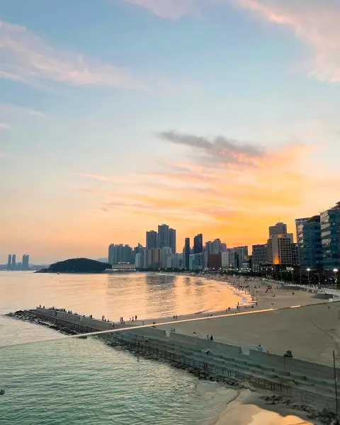 Haeundae Beach curve at twilight