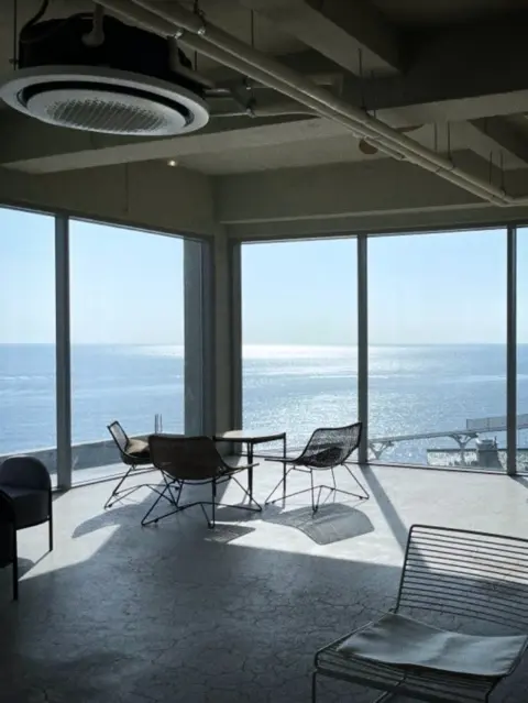 Panoramic sea view from Ocean Breeze Cheongsapo cafe