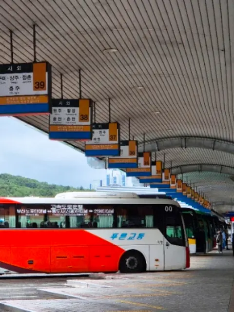 From Busan to Gyeongju intercity bus platform at main terminal