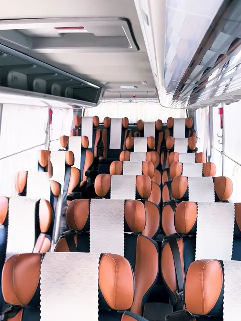 From Busan to Gyeongju intercity bus interior seats