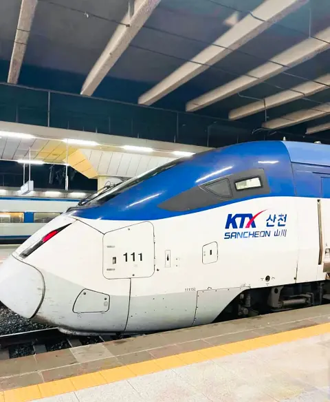 KTX train from Busan to Gyeongju high-speed travel