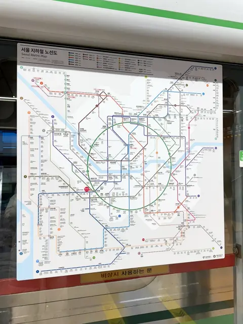 how to use Seoul subway: full metro map inside the train car