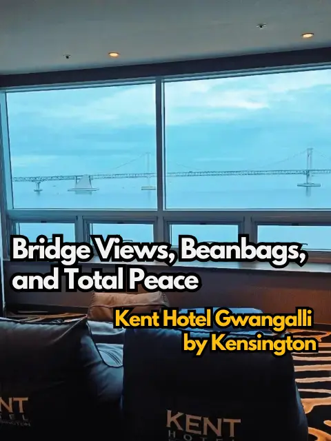 Lounge space with beanbags and ocean view at Kent Hotel Gwangalli by Kensington