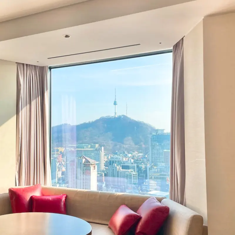 Namsan Tower view from Lotte Hotel Seoul Review