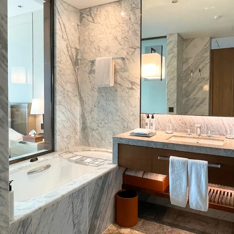 Marble bathroom interior at Lotte Hotel Seoul