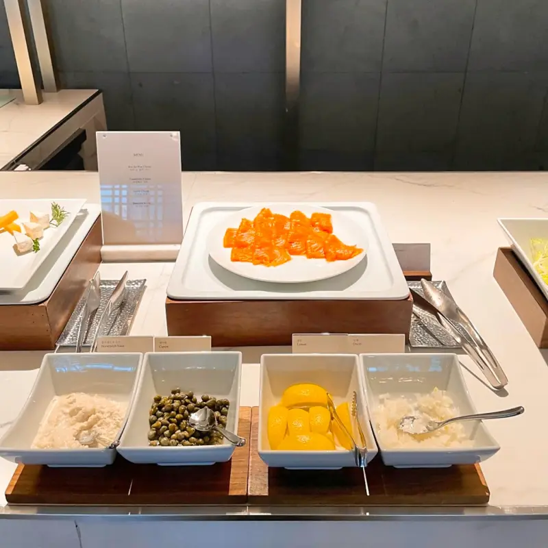 Colorful buffet spread at La Seine