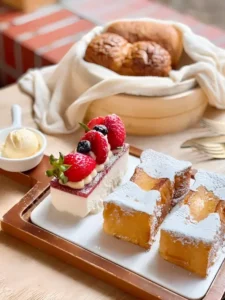Dessert and steamed bread combo at Mil Toast Ikseon