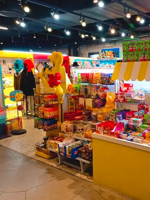 Retro candy and toy shop at Millac The Market with nostalgic Korean snacks