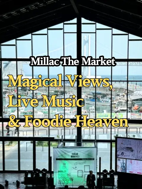 Millac The Market interior with panoramic ocean view and event stage

