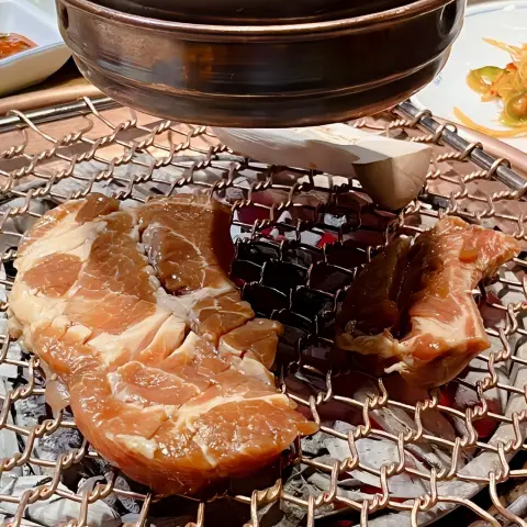 Uncooked marinated pork ready to grill