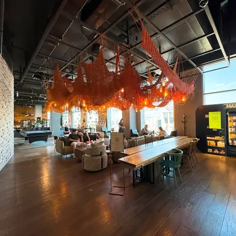 Artistic lounge space at L7 Hongdae Review with cozy seating